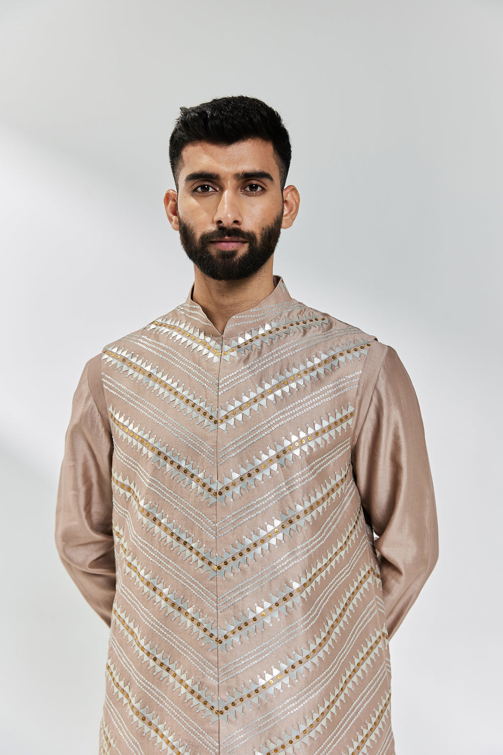 All Over Fence Motif Waistcoat Set