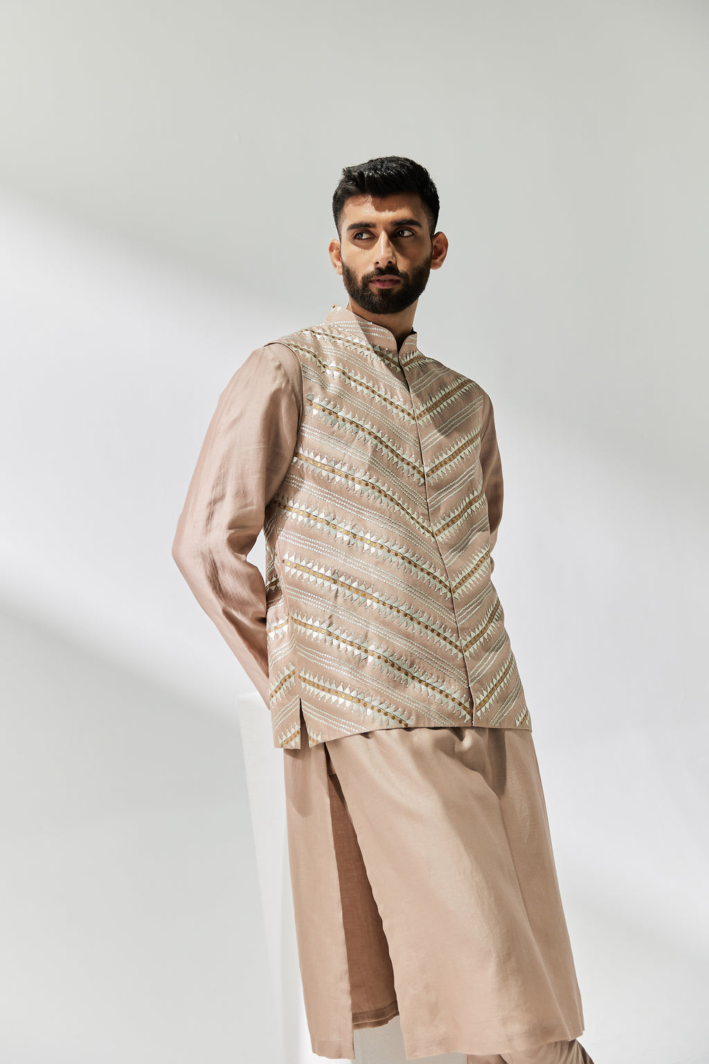 All Over Fence Motif Waistcoat Set