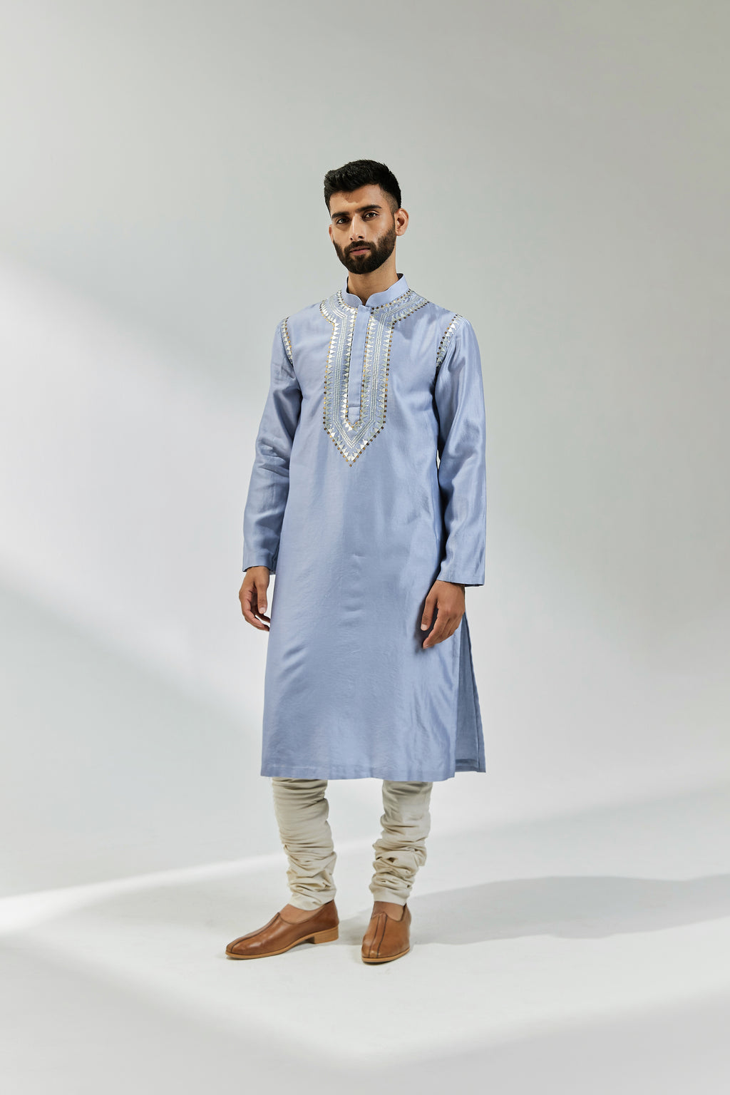 Inverted Fence Motif Yoke Kurta Set