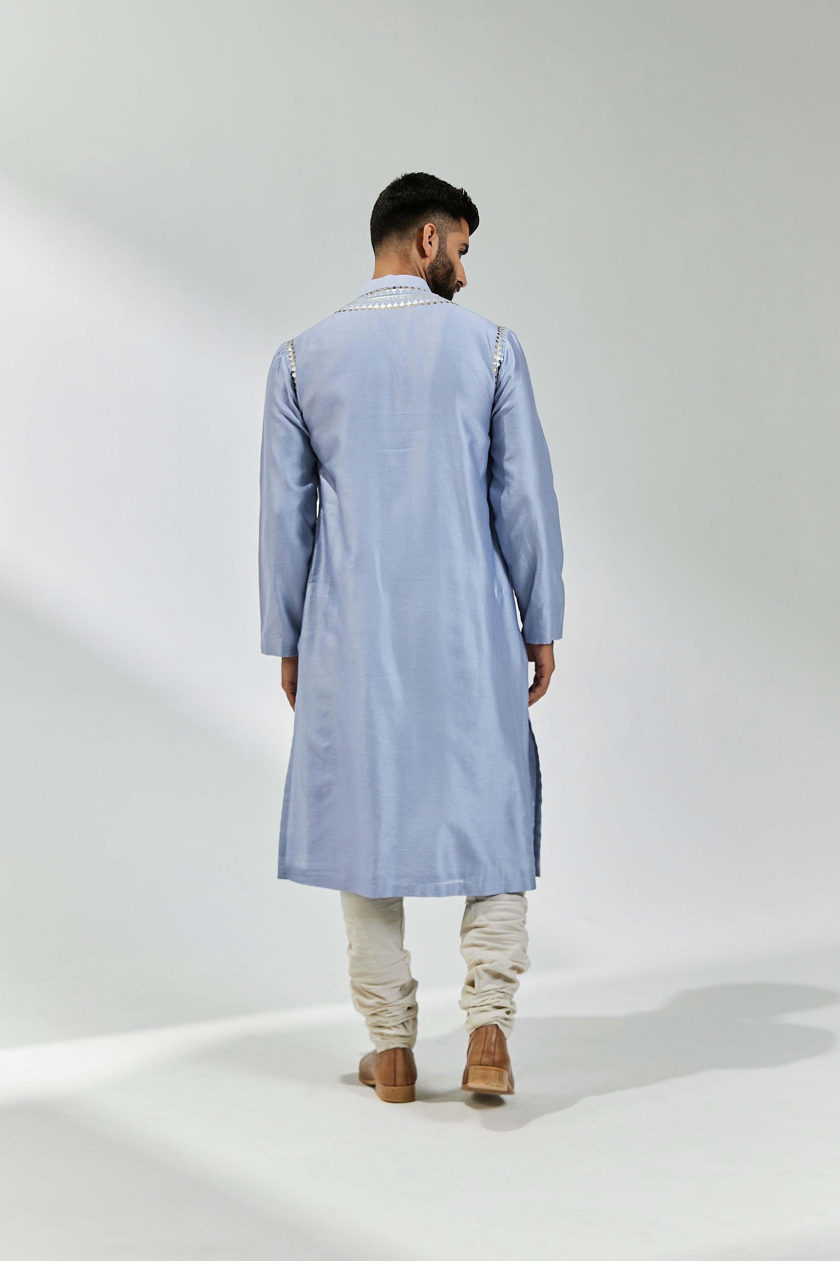 Inverted Fence Motif Yoke Kurta Set