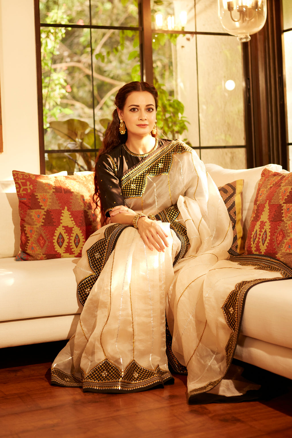 Dome And Jaal Saree Set