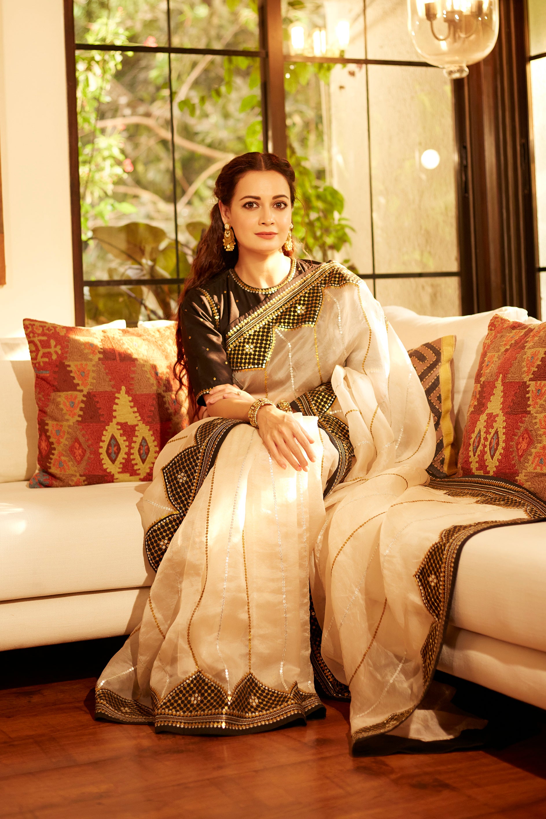 Dome And Jaal Saree Set