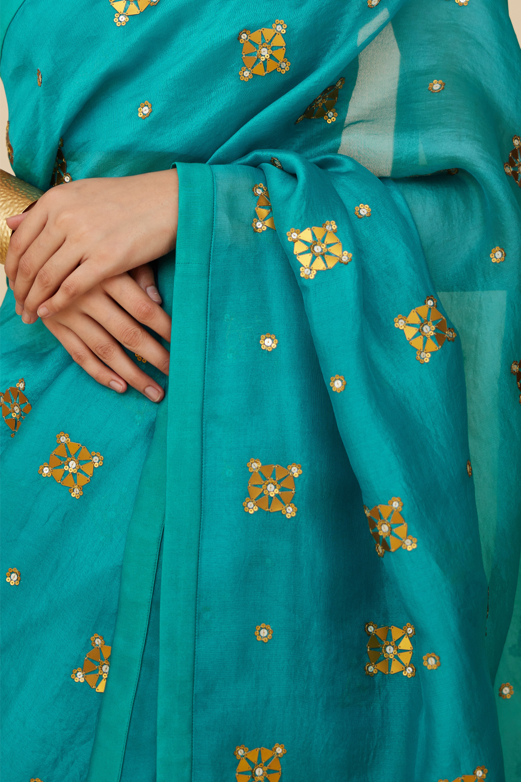 Medallion Motif Saree Set