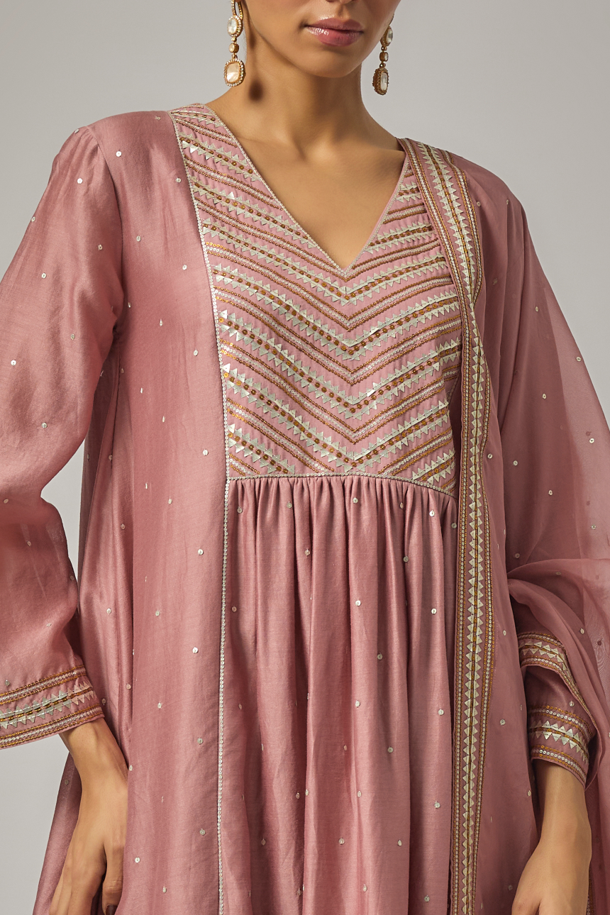 Mini Fence Yoke Kurta Set