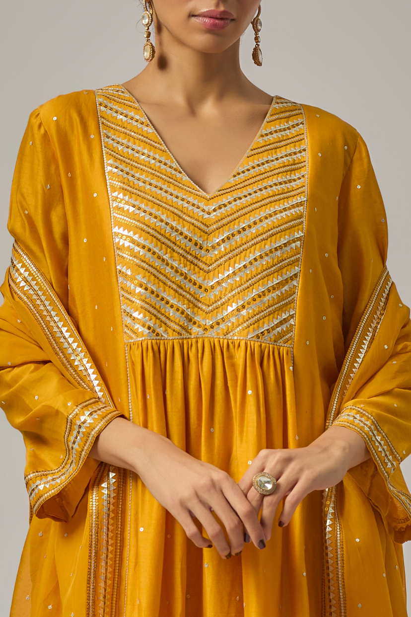 Mini Fence Yoke Kurta Set