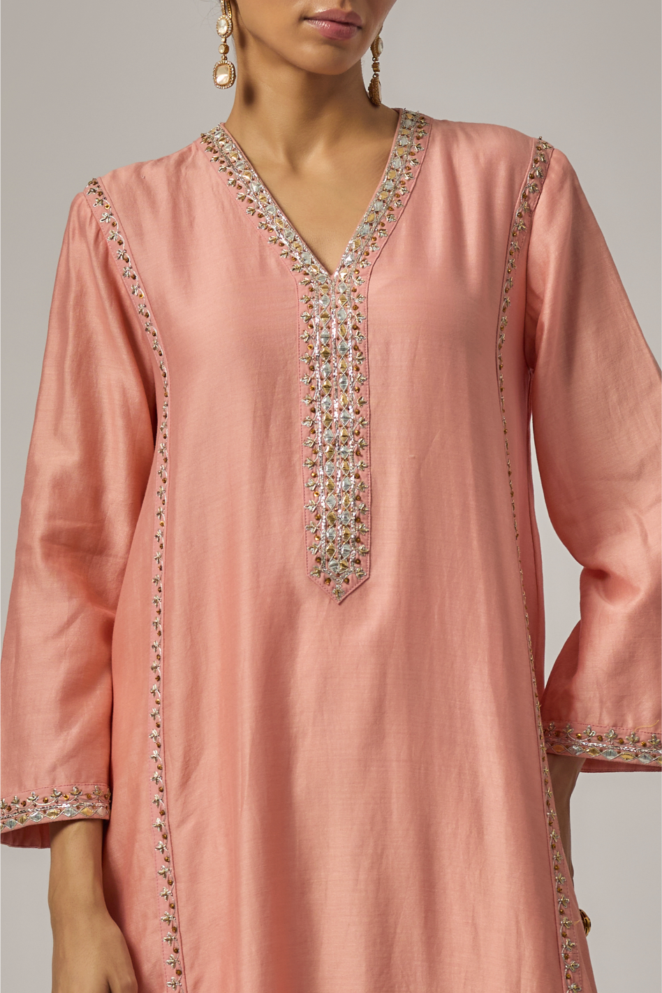 Gota-Patti Placket Kurta Set
