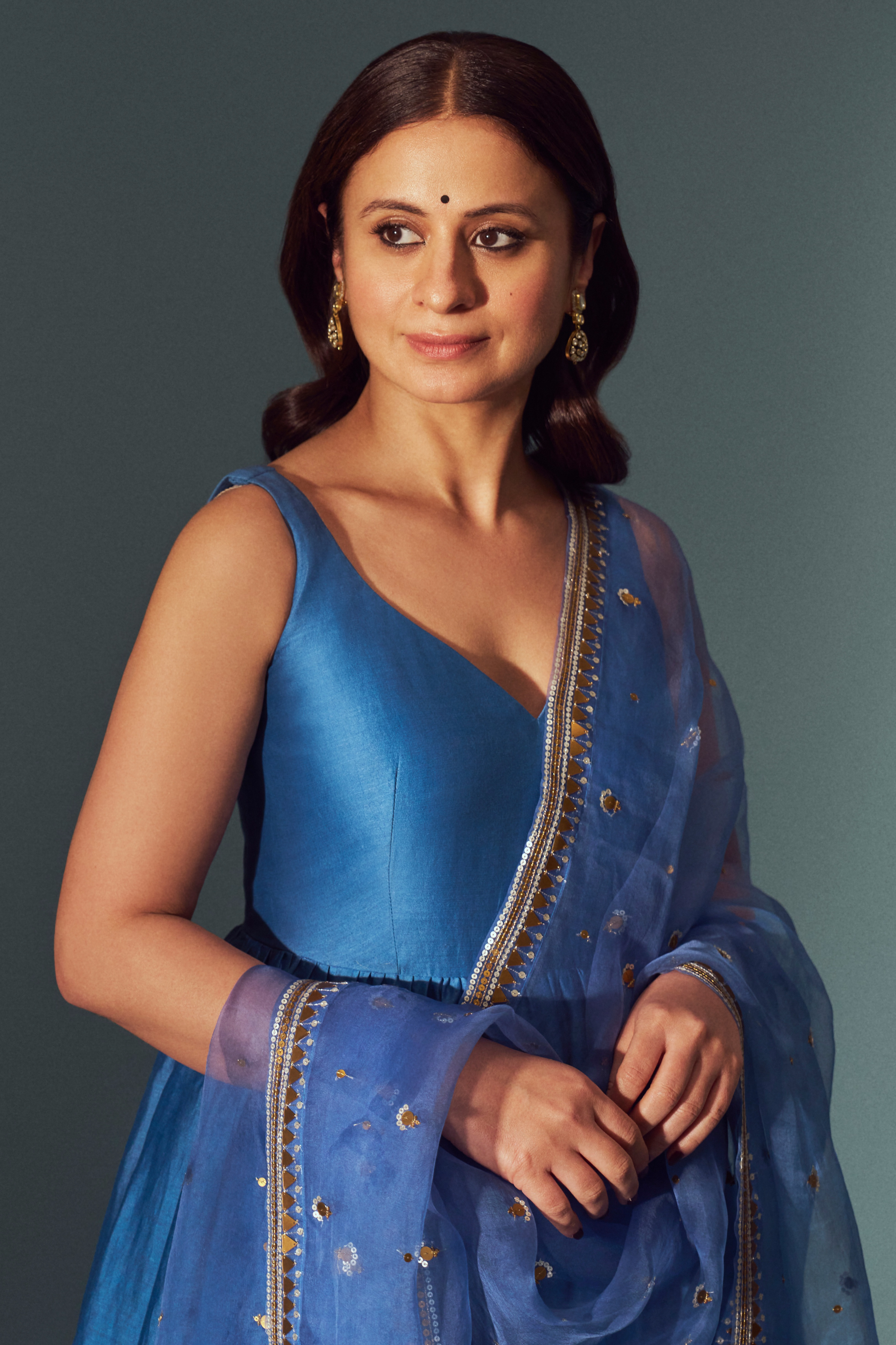 Chaandbali Motif Dupatta And Anarkali Set